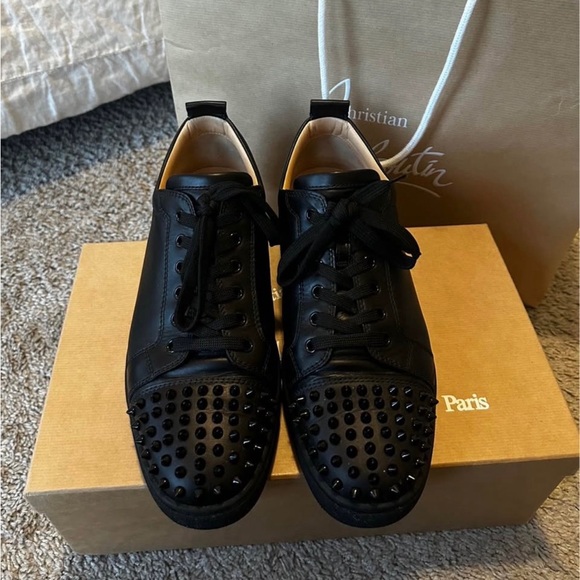 Christian Louboutin Other - Christian Louboutin Louis Junior Spikes Leather Low-Top Sneakers 43.5